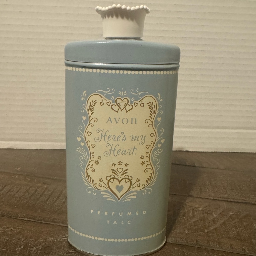 Avon Soft Blue Talc 2.75 oz Container